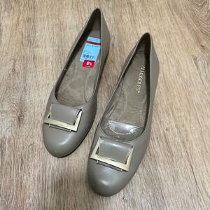 AEROSOLES | Good Times Gold Accent Neutral Taupe Ballet Flats